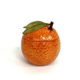 Bocal de rangement orange en céramique