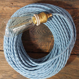 cable tissu coton bleu torsadé 2x75