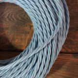 cable tissu coton bleu torsadé 2x75