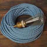 cable tissu coton bleu torsadé 2x75