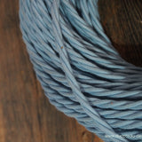 cable tissu coton bleu torsadé 2x75