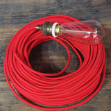 cable tissu coton rouge lisse 3x75