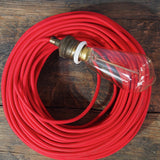 cable tissu coton rouge lisse 3x75