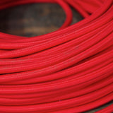 cable tissu coton rouge lisse 3x75