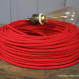 cable tissu coton rouge lisse 3x75