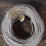 cable tissu coton creme torsadé 3x75