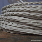 cable tissu coton creme torsadé 3x75