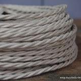cable tissu coton creme torsadé 3x75