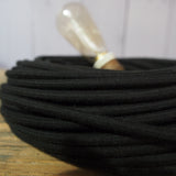 smooth black cotton fabric cable 3x75
