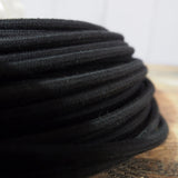 smooth black cotton fabric cable 3x75