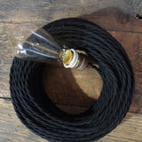 black twisted cotton fabric cable 3x75