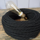 black twisted cotton fabric cable 2x75