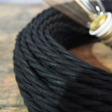 black twisted cotton fabric cable 3x75