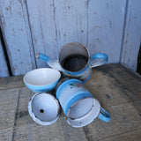 ancienne cafetiere emaillée decor de fleurs