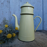 ancienne cafetiere emaillée jaune