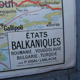 ancienne affiche scolaire etats balkaniques Vidal Lablache N°33