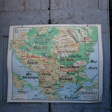 ancienne affiche scolaire etats balkaniques Vidal Lablache N°33