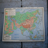ancienne affiche scolaire Asie physique N°101 Bruley