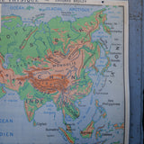 ancienne affiche scolaire Asie physique N°101 Bruley
