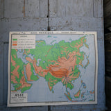 ancienne affiche scolaire Asie physique N°101 Bruley