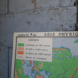 ancienne affiche scolaire Asie physique N°101 Bruley