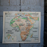 ancienne affiche scolaire Afrique physique N°16