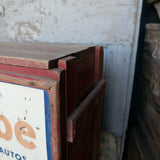 ancienne caisse bois Essolube pour bidons d'huile