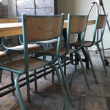 serie de 6 chaises d'ecole Mullca patine d'origine