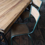 serie de 6 chaises d'ecole Mullca patine d'origine