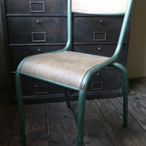 serie de 6 chaises d'ecole Mullca patine d'origine