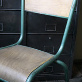 serie de 6 chaises d'ecole Mullca patine d'origine