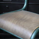 serie de 6 chaises d'ecole Mullca patine d'origine