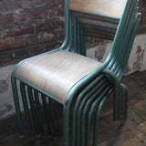 serie de 6 chaises d'ecole Mullca patine d'origine