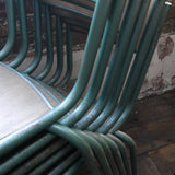 serie de 6 chaises d'ecole Mullca patine d'origine
