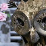 Large metal owl with light-up eyes