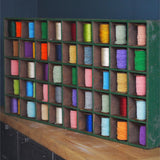 meuble metier en bois 45 casiers avec ancienne bobine
