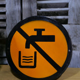 Plaque emaillee signalitique usine russe eau non potable R83