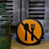 Plaque emaillee signalitique usine russe pas de repas ref R90