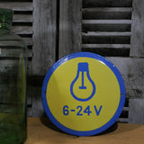 Enamel sign indicating Russian factory R93 light bulb