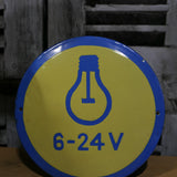 Enamel sign indicating Russian factory R93 light bulb