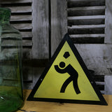 Plaque emaillee signalitique usine russe triangle danger ref T11