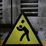 Plaque emaillee signalitique usine russe triangle danger ref T11