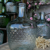 Large lady jean basket in recycled light green glass