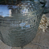 Large lady jean basket in recycled light green glass