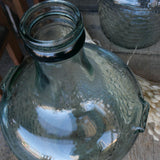 Large lady jean basket in recycled light green glass