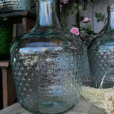 Large lady jean basket in recycled light green glass