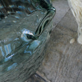 demijohn basket in recycled almond green glass