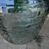 demijohn basket in recycled almond green glass