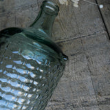 demijohn basket in recycled almond green glass