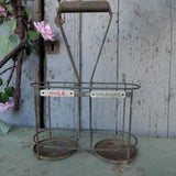 ancien porte bouteille en metal huile et vinaigre